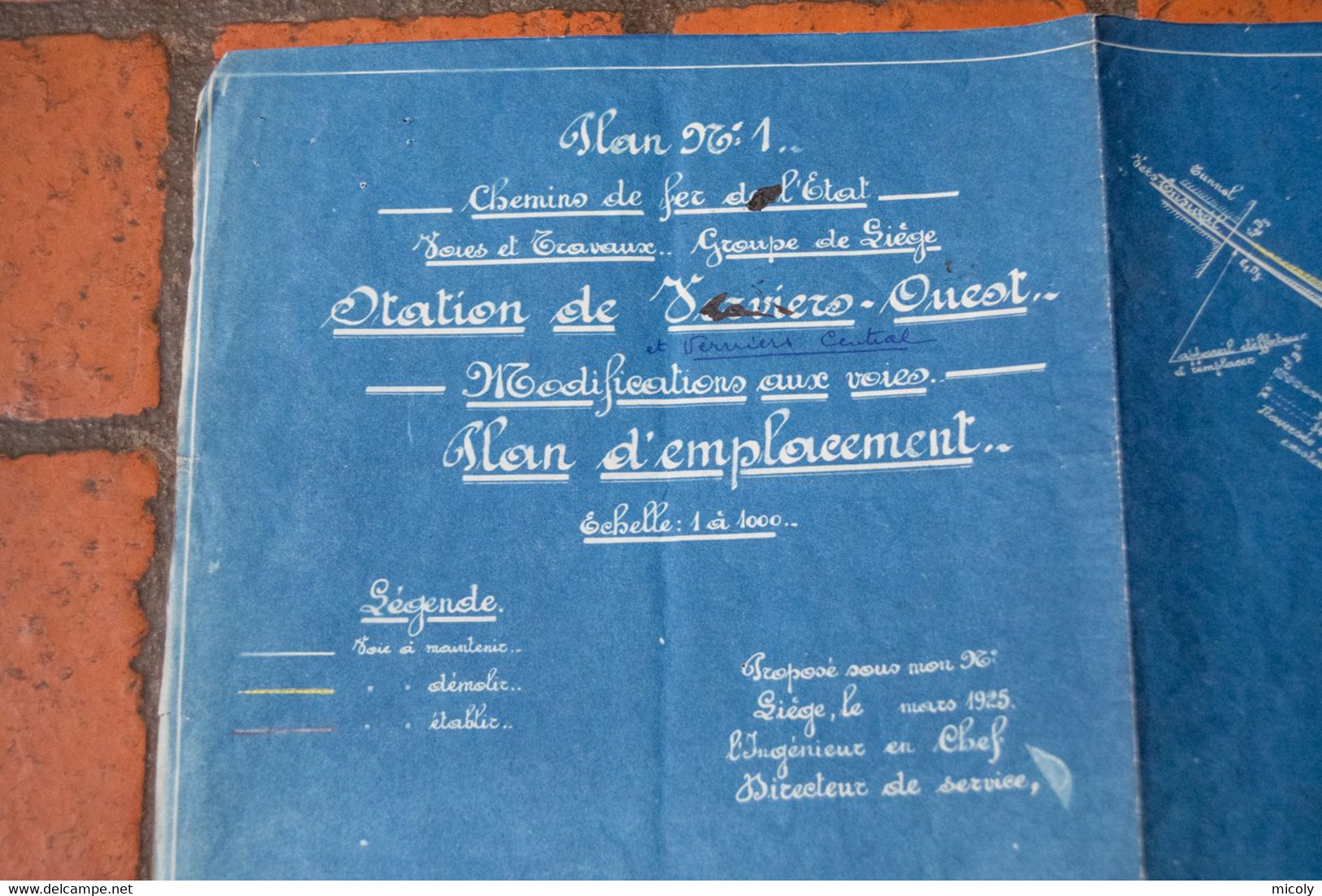 Verviers Ouest Et Central Plan SNCFB Chemin De Fer Rail Train Liège Modifications Aux Voies Mars 1925 - Europa