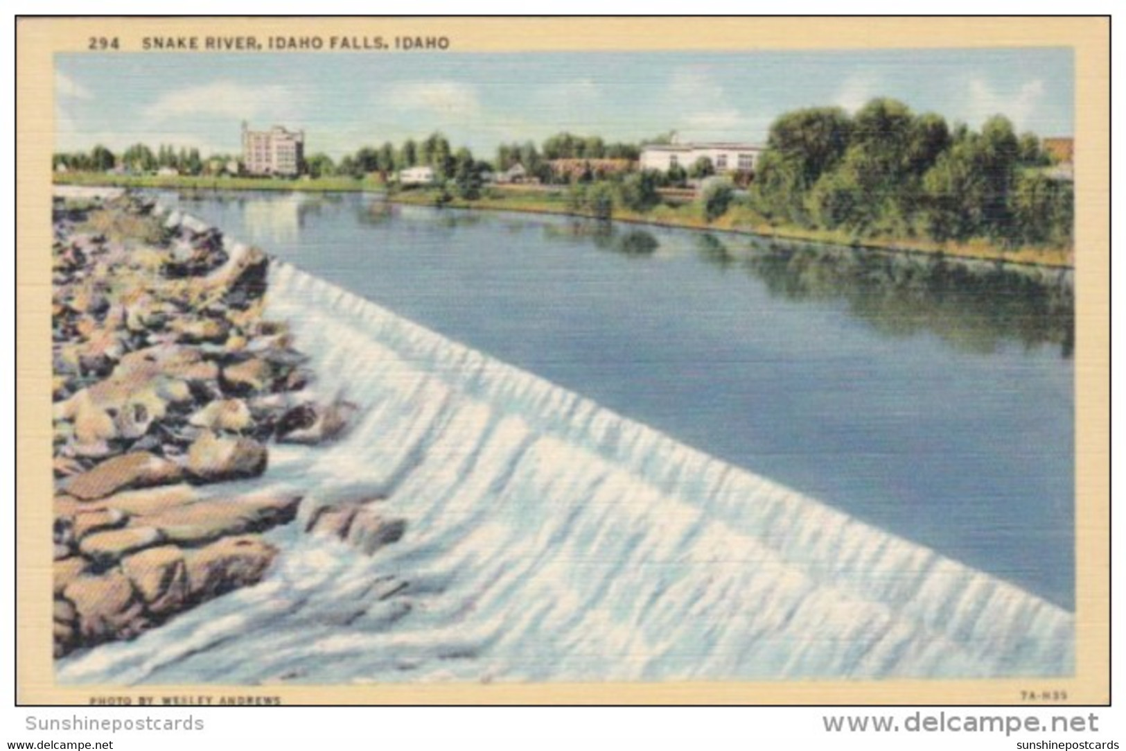 Idaho Idaho Falls The Snake River 1950 Curteich - Idaho Falls