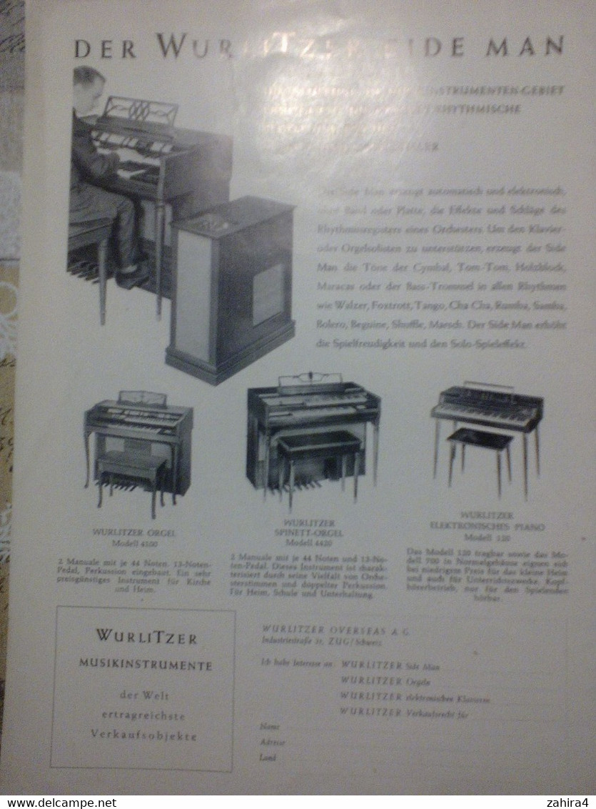 Das Musikinstrument 1961 1819 Sauter Pianos CP à Détacher - Musique