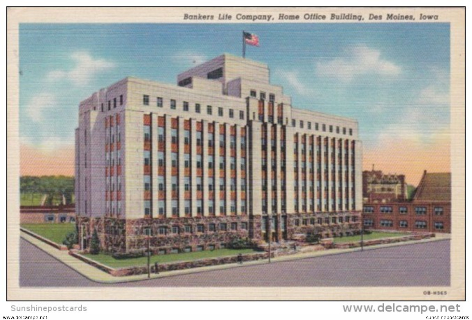 Iowa Des Moines Bankers Life Company Home Office Building 1941 Curteich - Des Moines