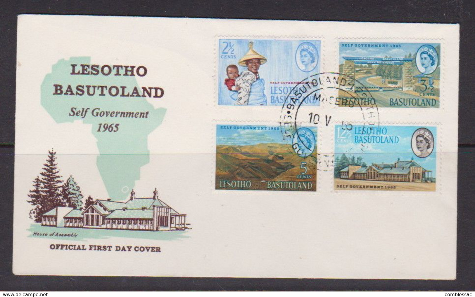 BASUTOLAND    1965    FIRST  DAY  COVER    Self  Government - 1965-1966 Autonomía Interna