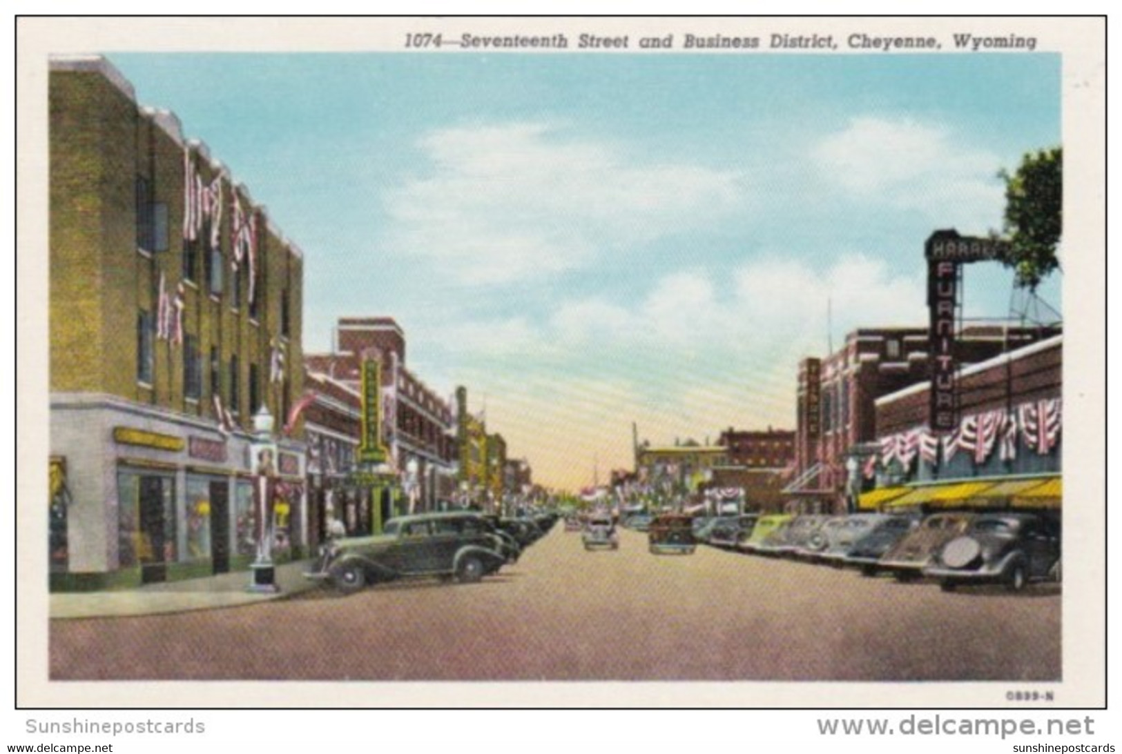 Wyoming Cheyenne Seventeenth Street And Business District 1948 - Cheyenne