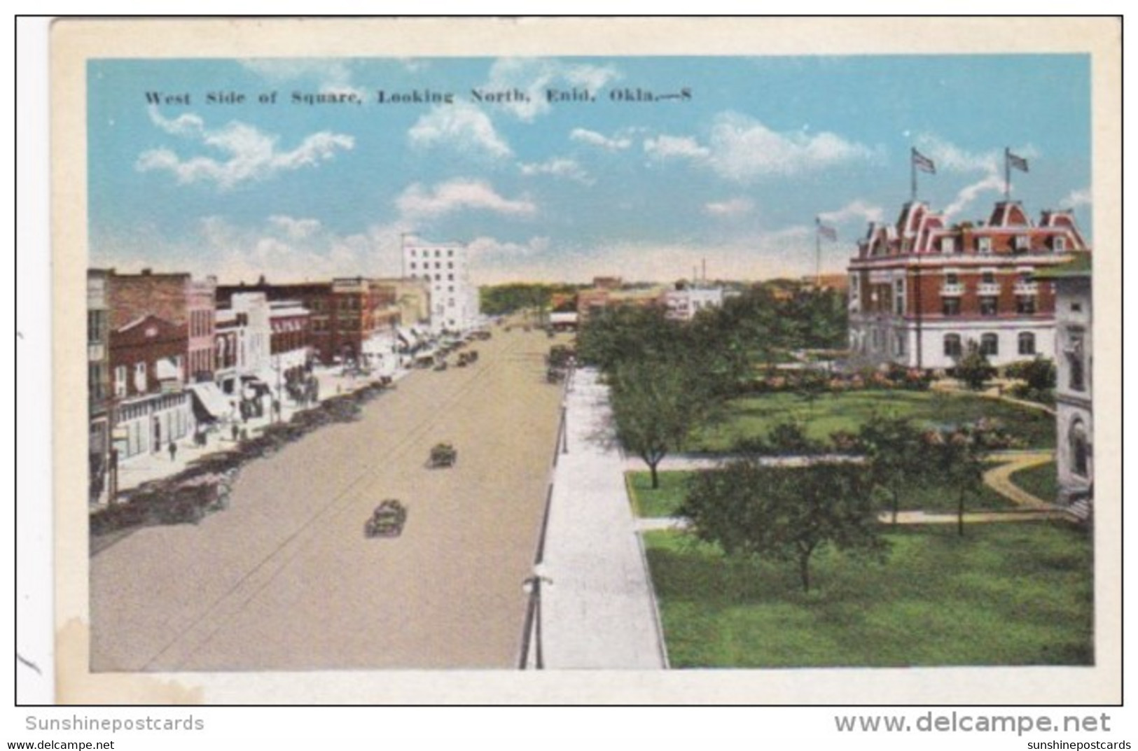 Oklahoma Enid West Side Of Square Street Scene - Enid