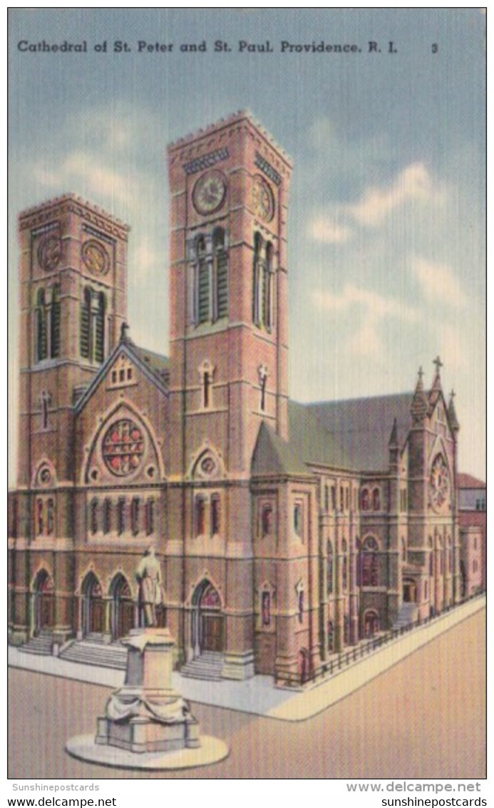 Rhode Island Catheral Of St Peter And St Paul 1945 Curteich - Providence