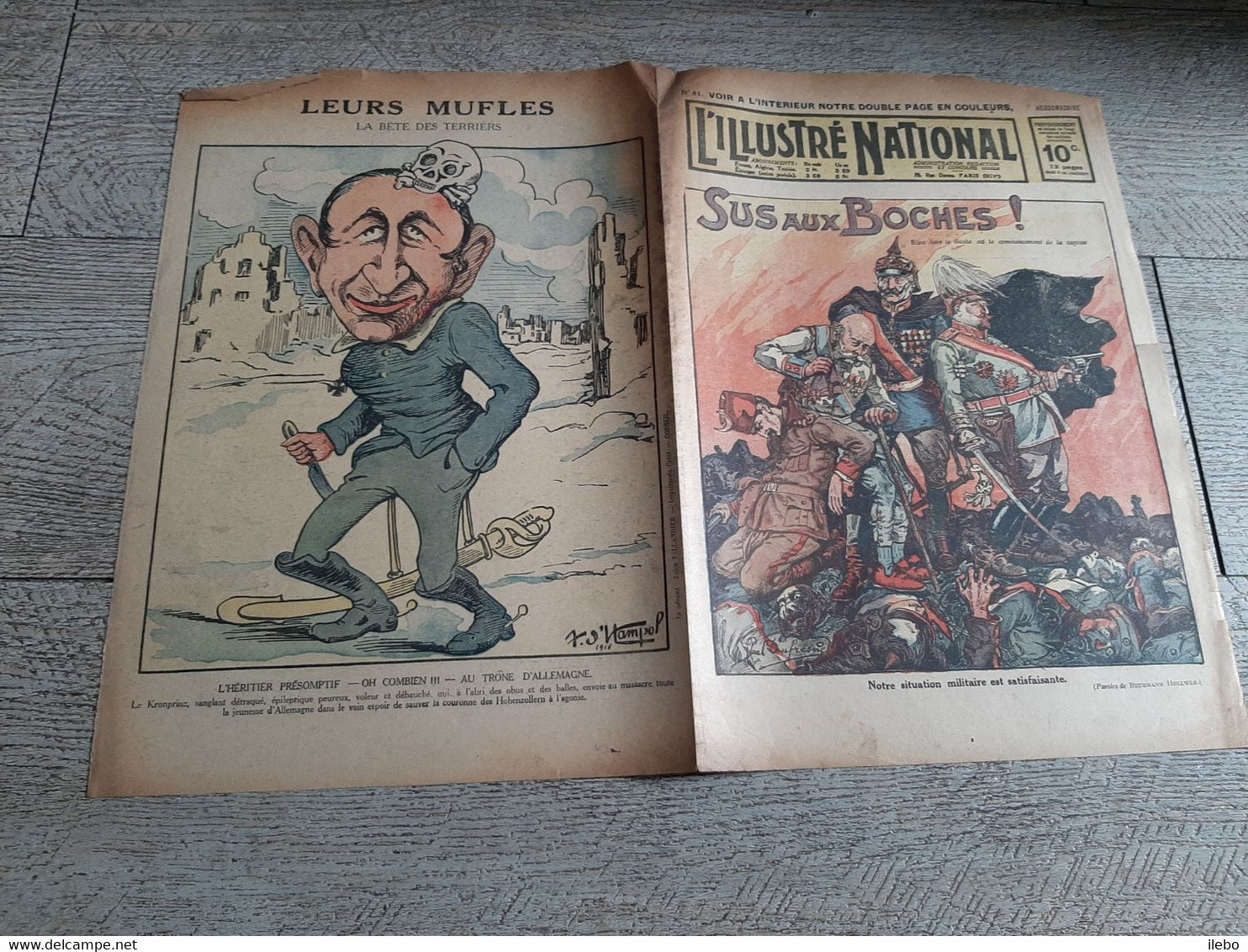 L'illustré National N°81 Caricature Dufresne Hampol Sus Aux Boches Kronprinz  Ww1 Guerre - Le Petit Journal