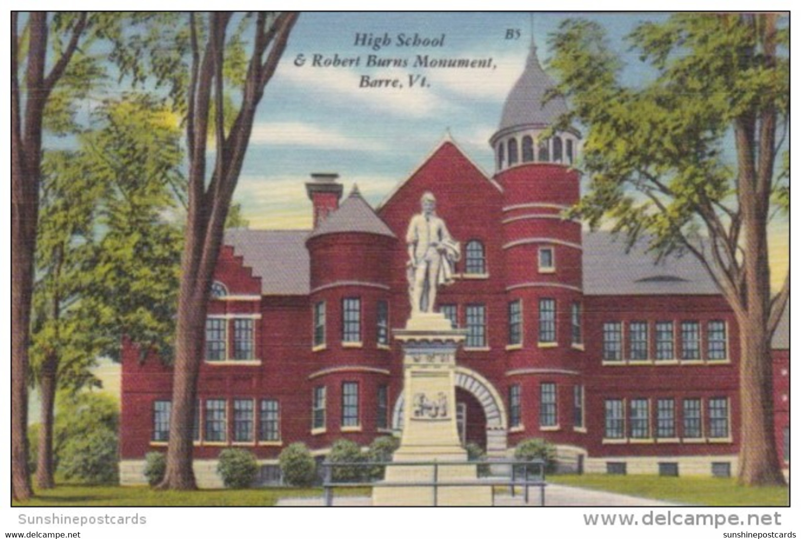 Vermont Barre High School &amp; Robert Burns Monument - Barre