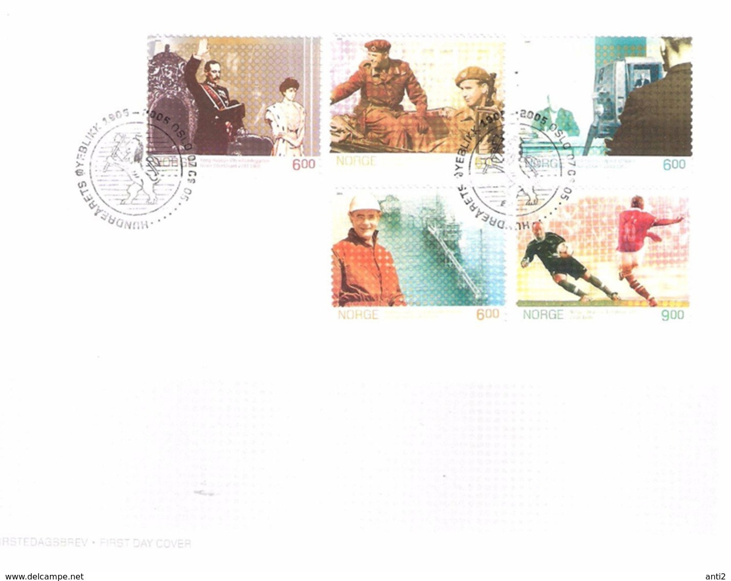 Norway Norge 2005  Events Last Century Mi 1536-1540  FDC - Lettres & Documents