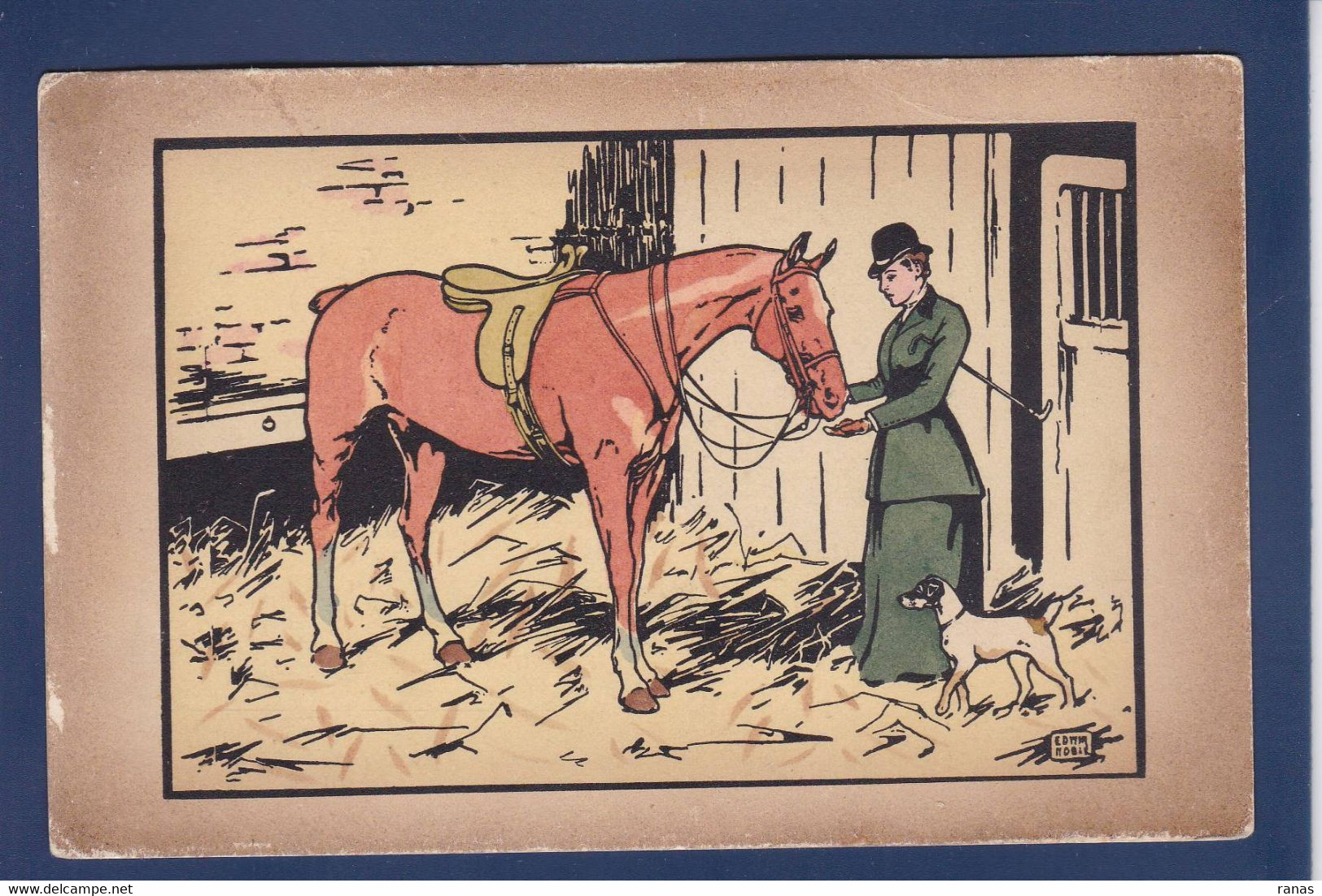 CPA Cheval Horse Femme Woman MM Vienne 361 Non Circulé - Paarden