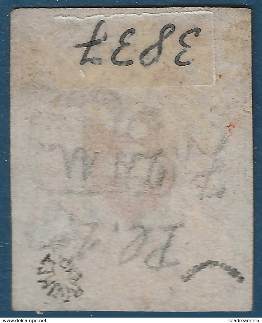 Postes Fédérales RAYON I N°21 5c Bleu Fonçé Croix Encadrée D'1 Filet Bleu Partiel Obl Rosette Superbe Signé ROUMET - 1843-1852 Federal & Cantonal Stamps