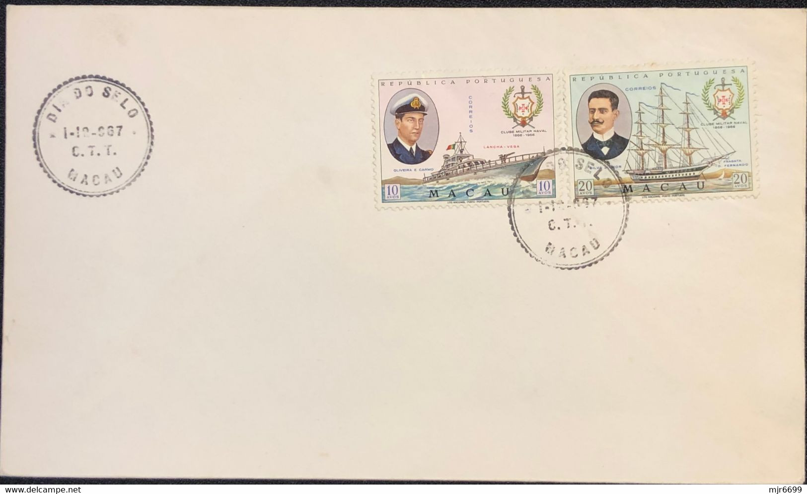 1967 STAMP DAY SPECIAL COVER WITH 1967 NAVAL CLUB SET ISSUE - Covers & Documents