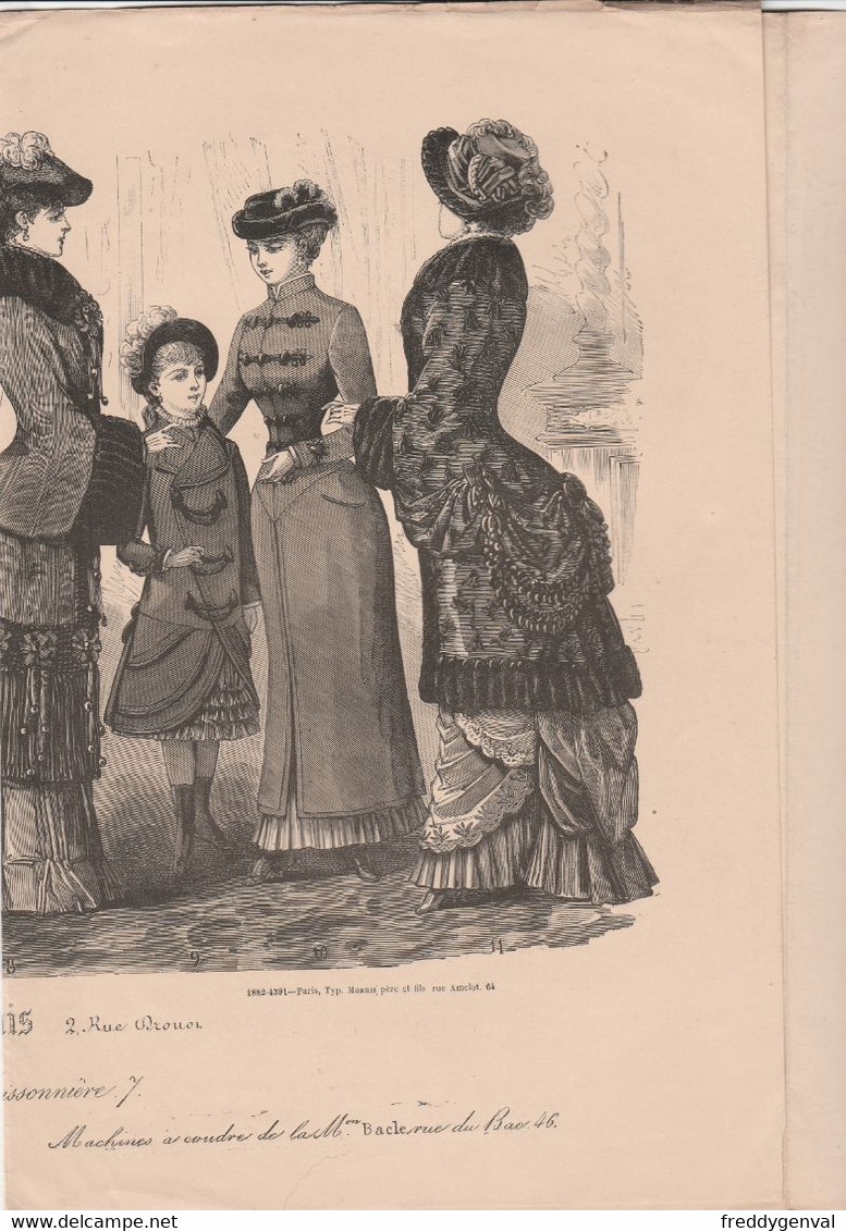 GRAVURE DE MODE JOURNAL DES DEMOISELLES - Before 1900