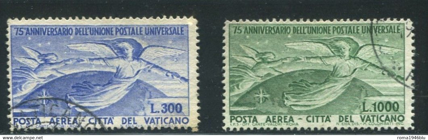 VATICANO 1949 POSTA AEREA UPU USATO - Oblitérés