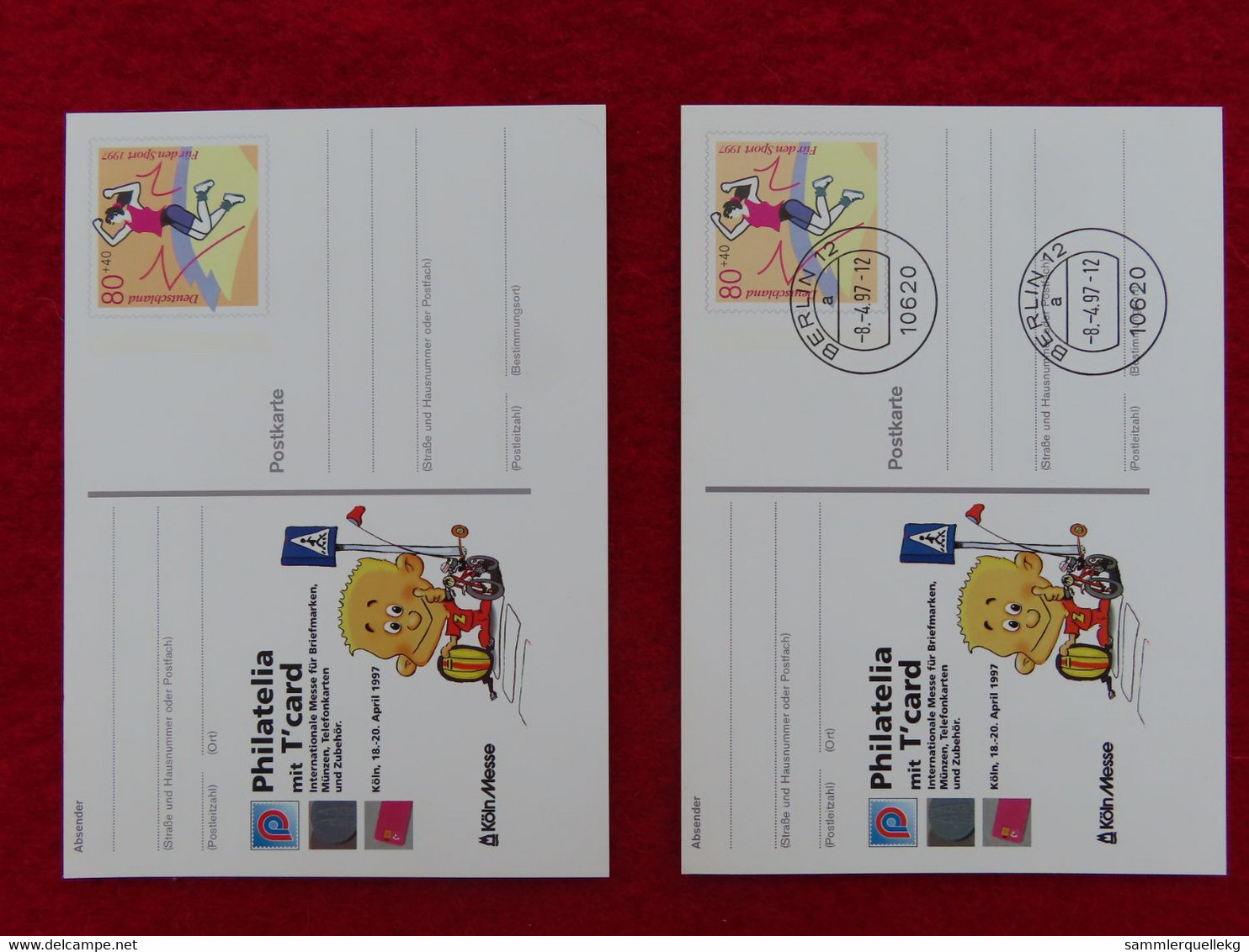 BRD - Postkarten Lot, Philatelia Mit T'card - Köln/Messe, Ungebraucht-gebraucht Berlin 8. 4.1997 (Nr.1068) - Postkarten - Ungebraucht