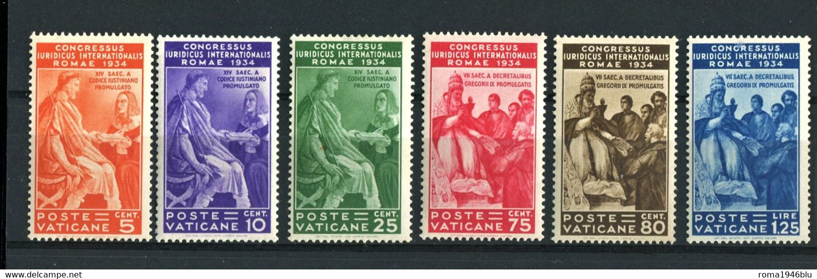 VATICANO 1935 CONGRESSO GIURIDICO SERIE CPL. ** MNH CERT. RAYBAUDI - Nuovi