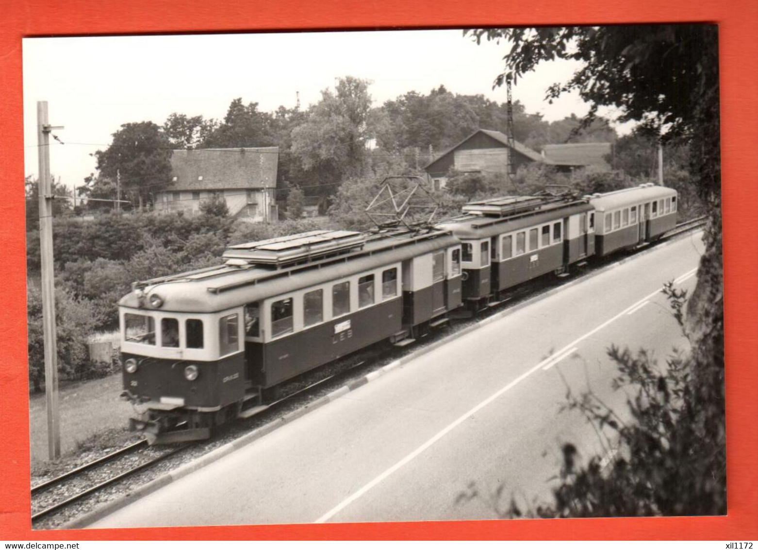 ZMH-01 Sur La Ligne Lausanne- Echallens-Bercher, à Prilly Chasseur  Photo J.C. Jongh En 1958 Train. - Échallens