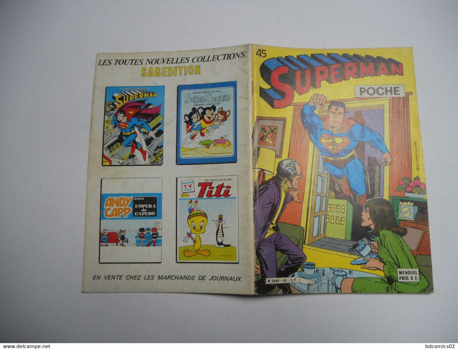 SUPERMAN POCHE N°45 . SAGÉDITION . 1981 - Superman