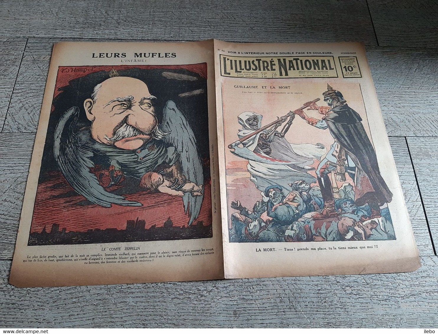 L'illustré National N°82 Caricature Dufresne Hampol Guillaume Et La Mort Le Comte Zeppelin  Ww1 Guerre - Le Petit Journal