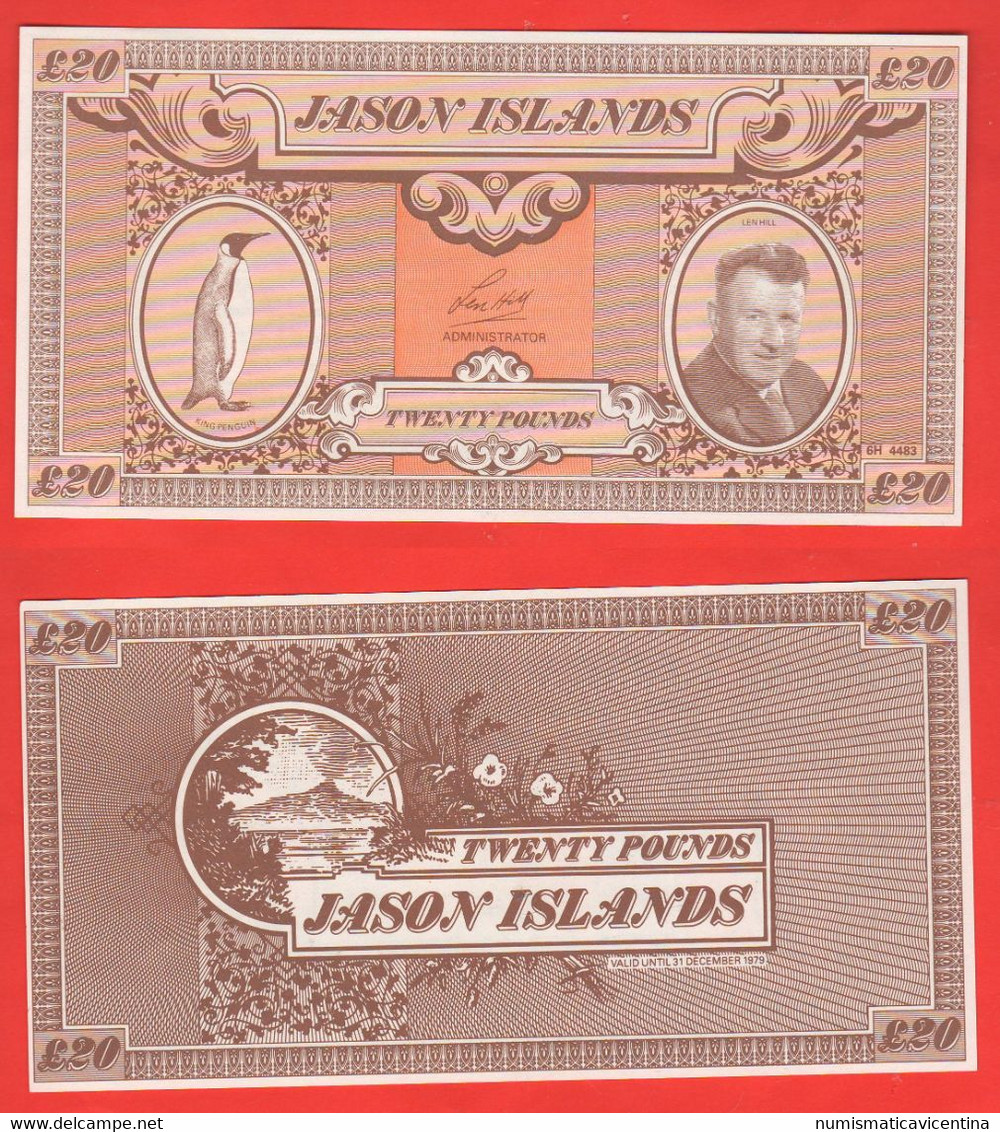 Jason Islands Falkland 20 Pounds 1979 Len Hill Private Edition For Tourists - Islas Malvinas