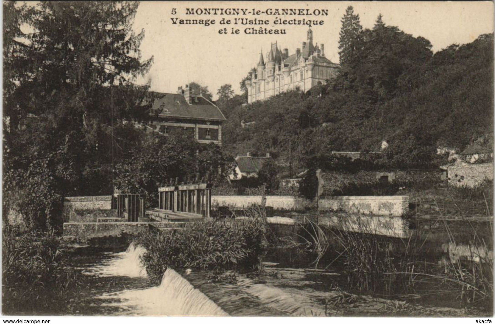 CPA MONTIGNY-le-GANNELON Vannage De L'Usine Electrique Et Le Chateau (1201406) - Montigny-le-Gannelon
