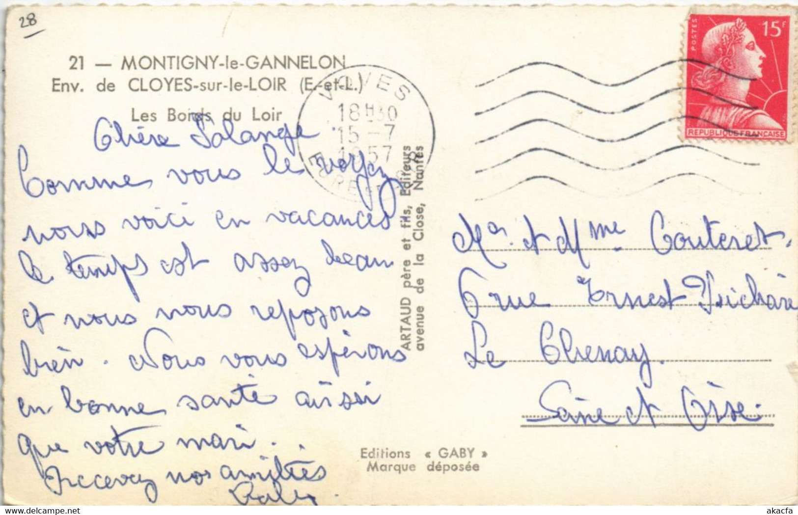CPA MONTIGNY-le-GANNELON Les Bords Du Loir (1201946) - Montigny-le-Gannelon