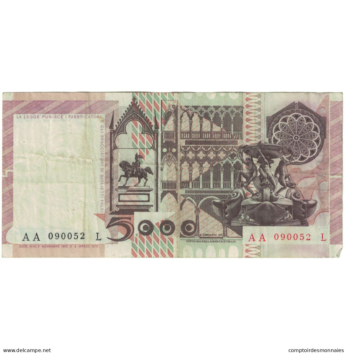Billet, Italie, 5000 Lire, 1979, KM:105a, TTB - 5000 Lire