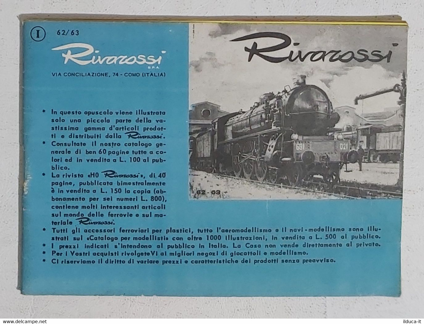 22639 RIVAROSSI - Opuscolo Pubblicitario 62/63 - 28 Pagg. - Italia