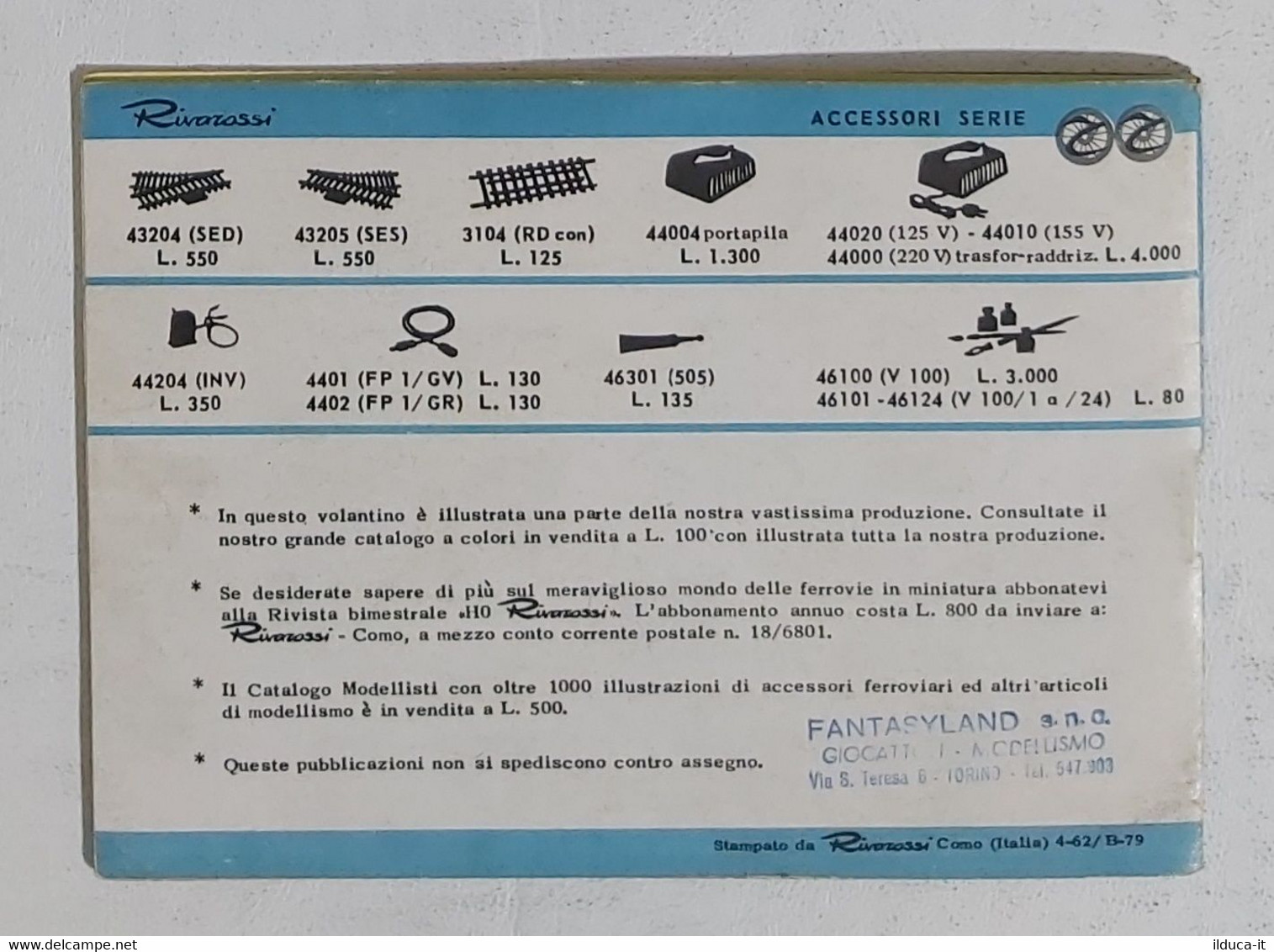 22639 RIVAROSSI - opuscolo pubblicitario 62/63 - 28 pagg.