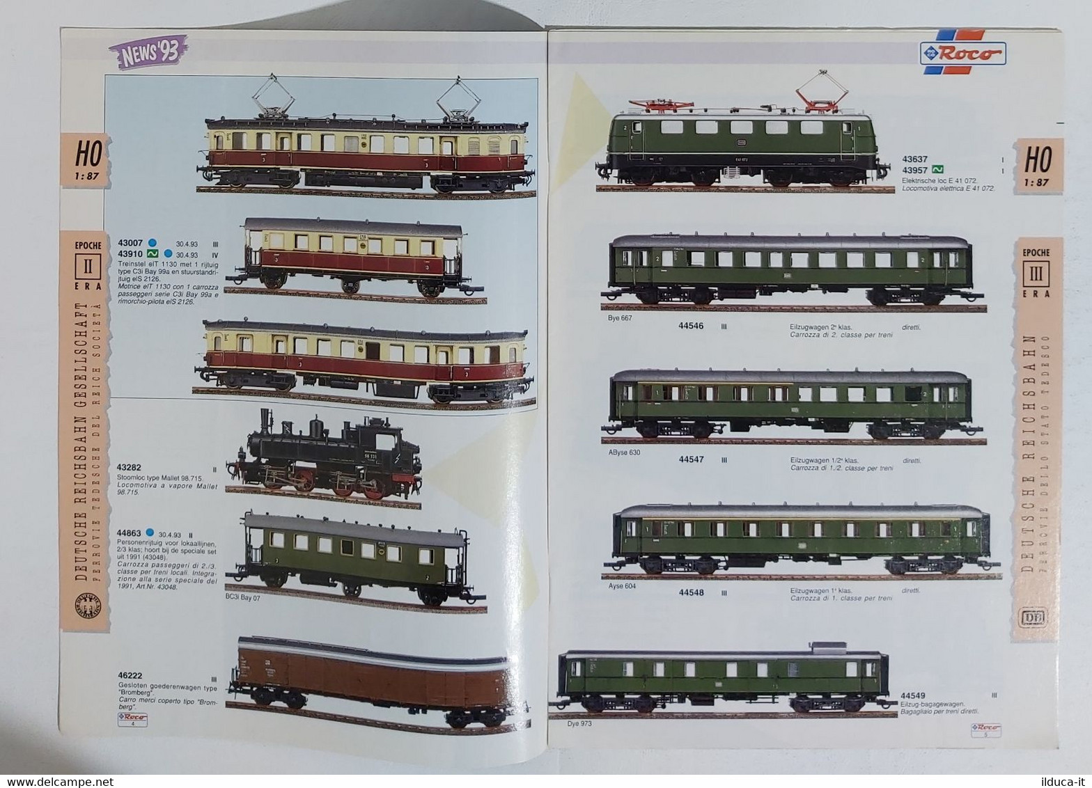 69412 CATALOGO Fermodellismo ROCO News 1993 - Italië