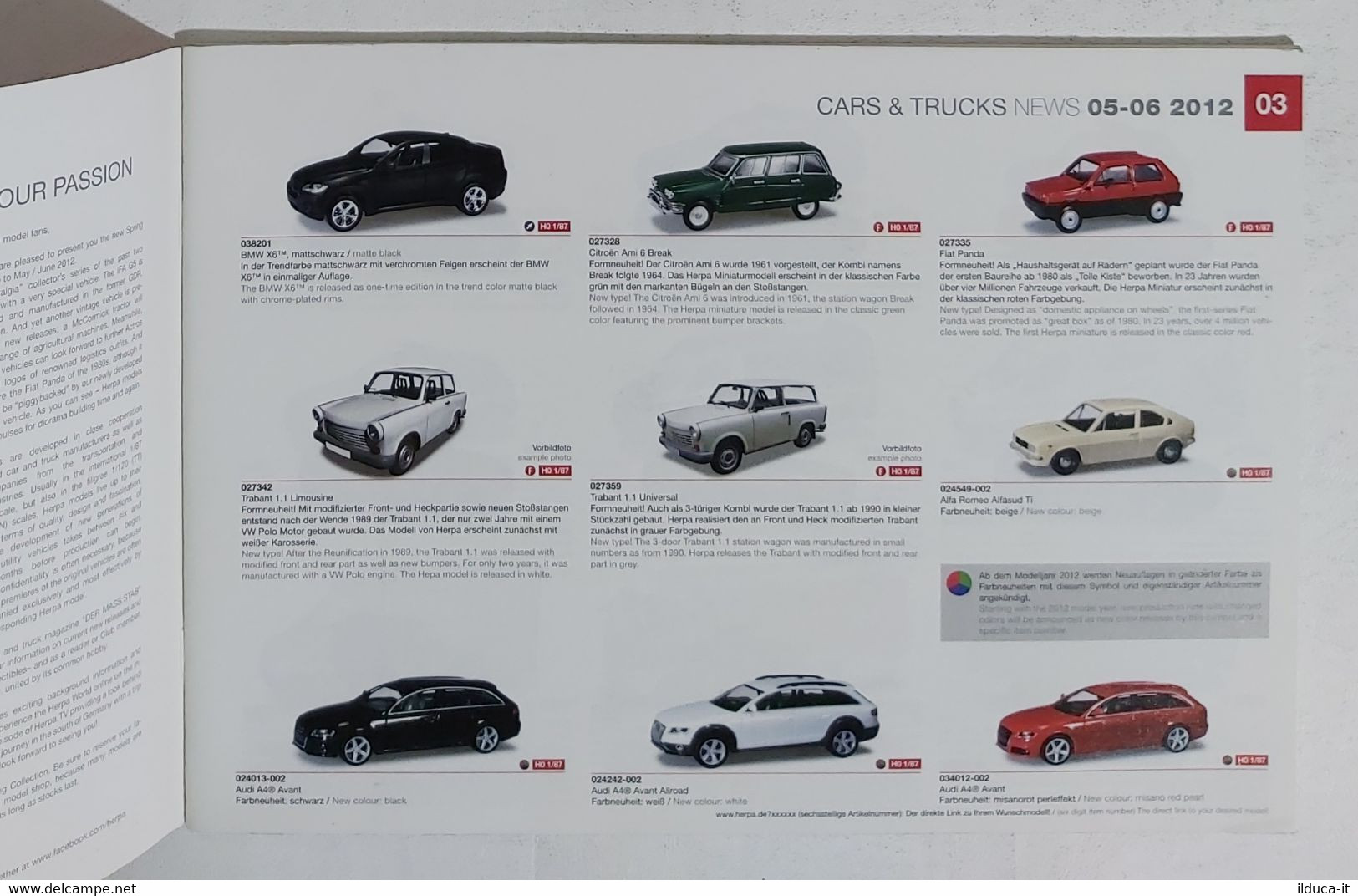 72466 CATALOGO Modellismo HERPA - Cars & Trucks 05-06 & Collection 2012 - Italië