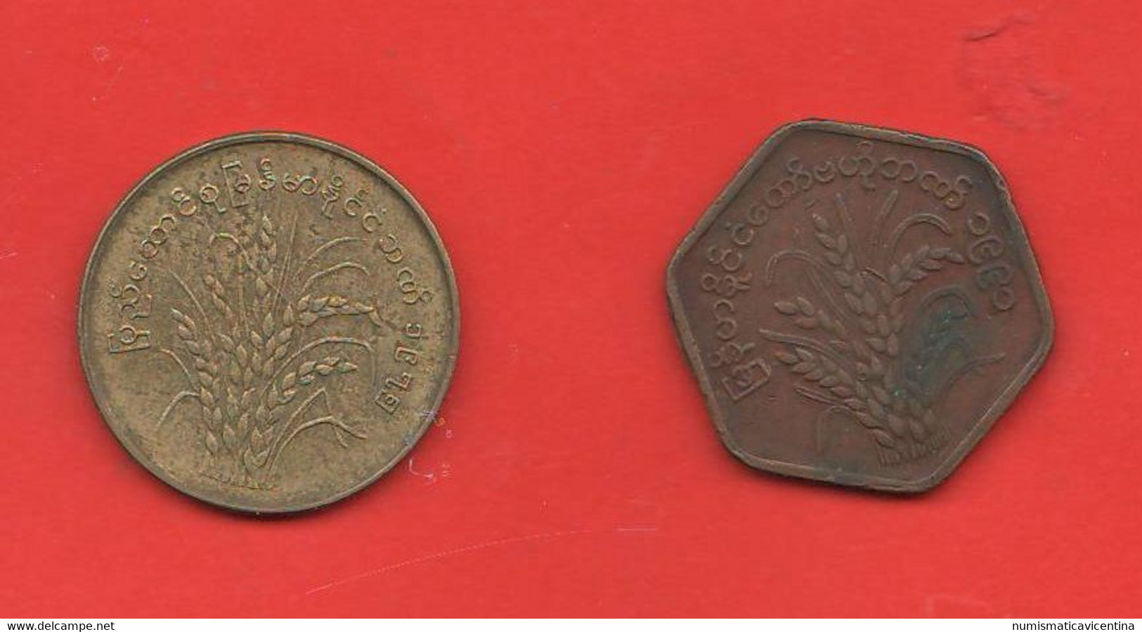 FAO Myanmar 25 +50 Pyas 1975 / 1976 Burma Bronze Coin - Sonstige – Asien