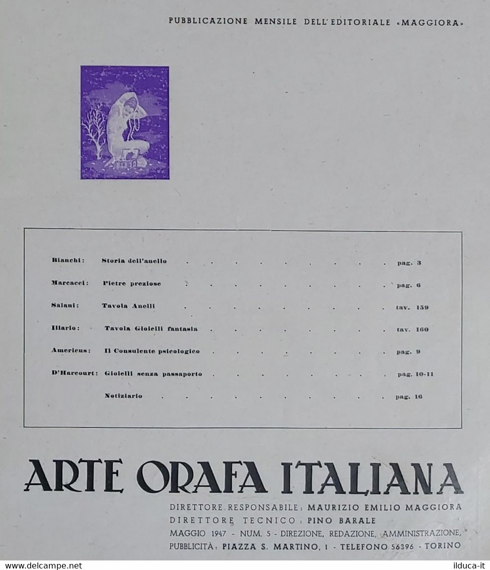 02257 Arte Orafa Italiana - 1947 Nr. 5 - Kunst, Design, Decoratie