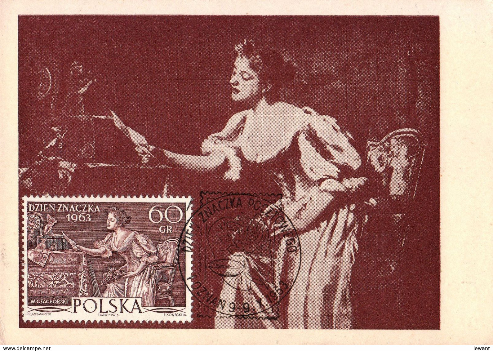 AD 18 Maximum Card - Woman Reading A Letter - Day Stamp - Maximum Cards