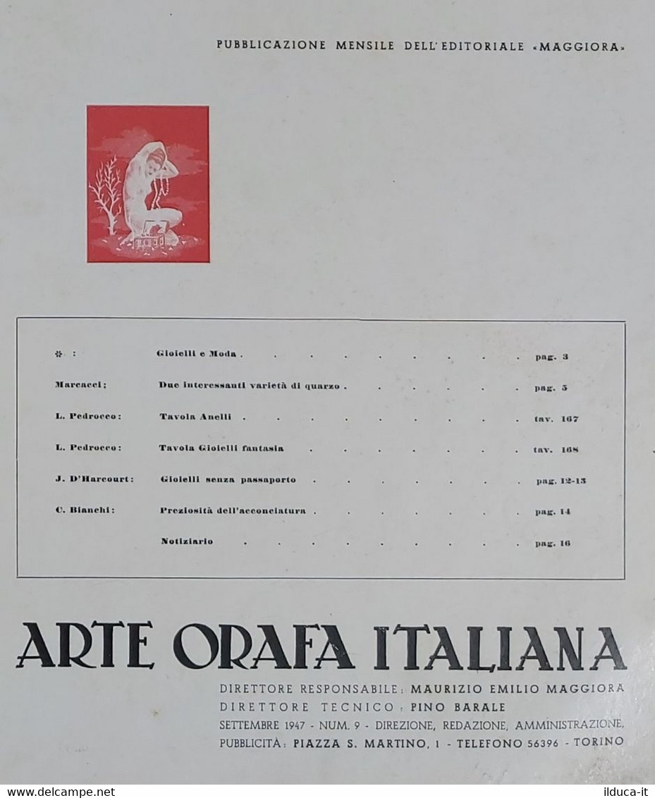 02259 Arte Orafa Italiana - 1947 Nr. 9 - Kunst, Design, Decoratie