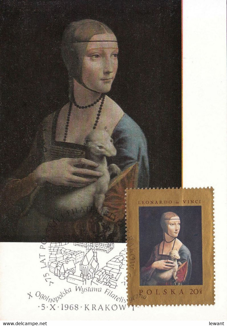 AD 20 Maximum Card Lady With The Ermine By Leonardo Da Vincii - Maximumkaarten