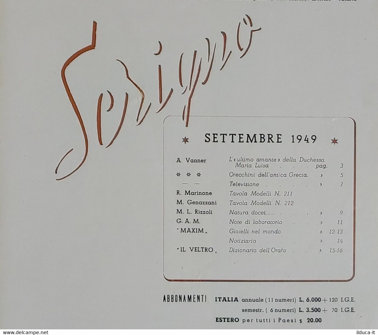 02279 Scrigno Arte Orafa - 1949 Nr. 08/09 - Kunst, Design, Decoratie