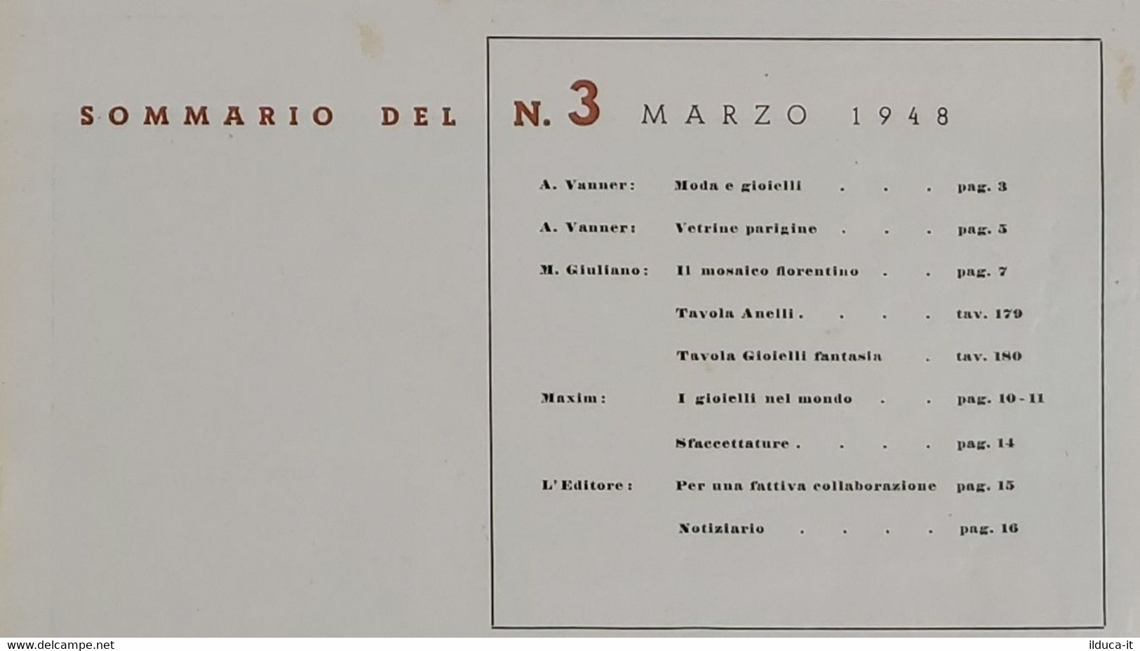 12694 Scrigno Arte Orafa - 1948 Nr. 03 - Kunst, Design