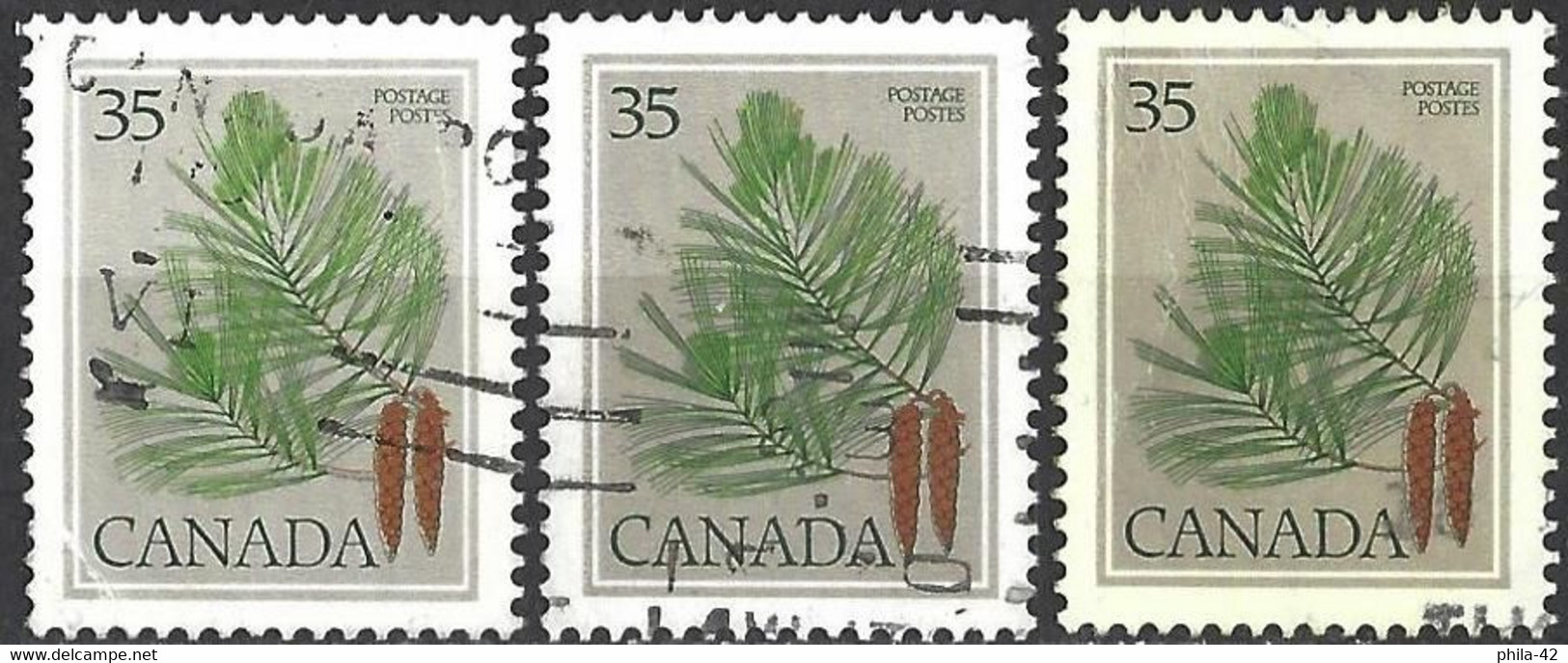 Canada 1979 - Mi 719 - YT 698 ( Eastern White Pine ) Three Shades Of Color - Abarten Und Kuriositäten