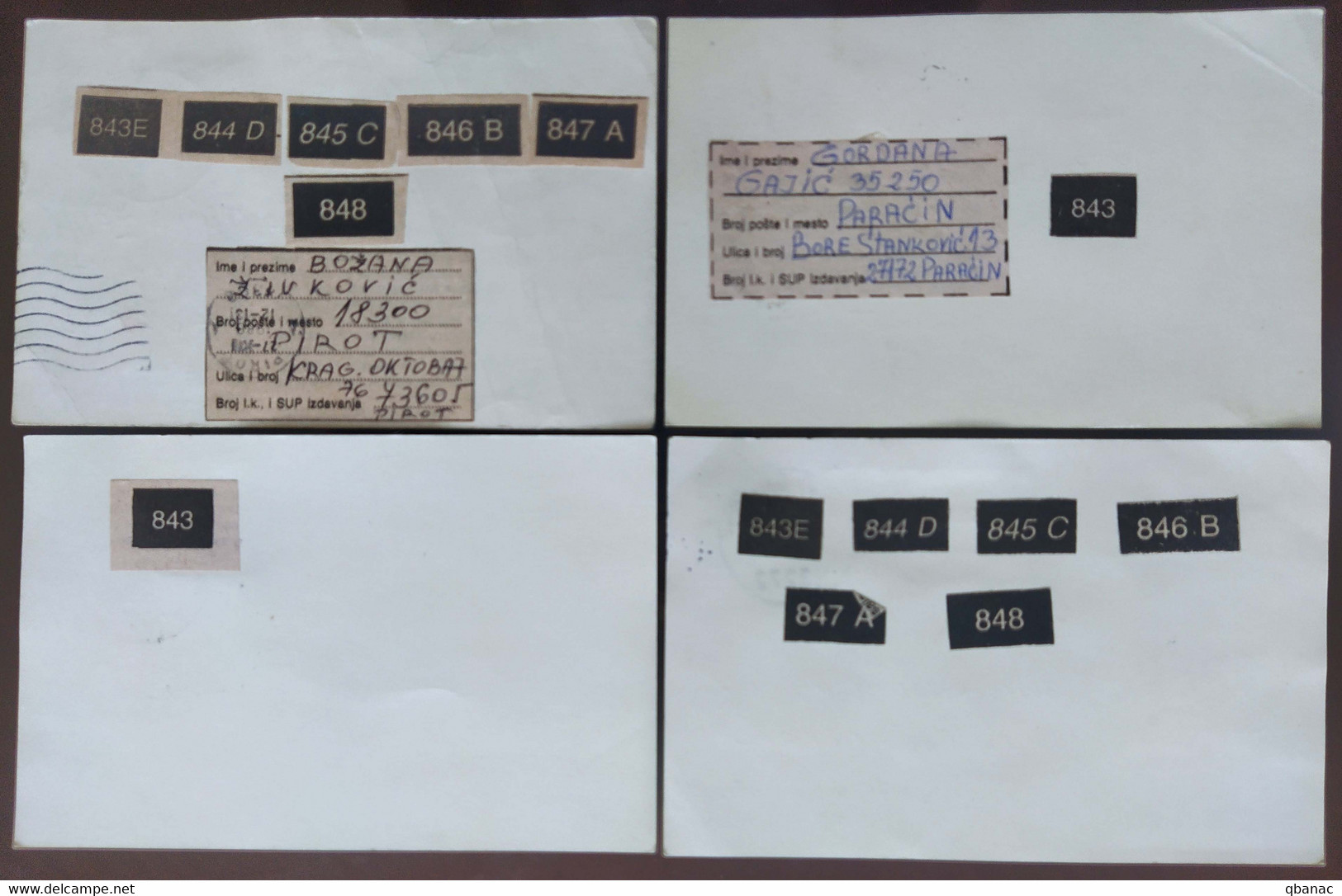 Yugoslavia 4 Travelled Postal Cards - Lettres & Documents