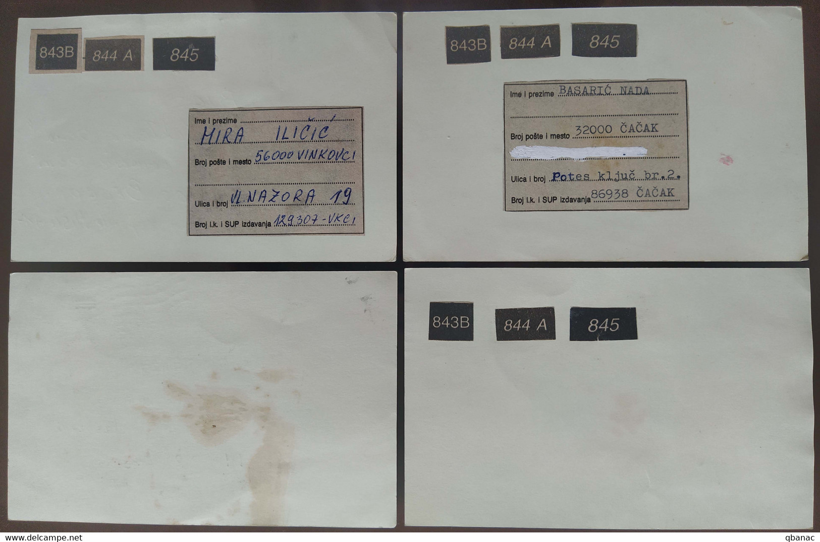 Yugoslavia 4 Travelled Postal Cards - Briefe U. Dokumente