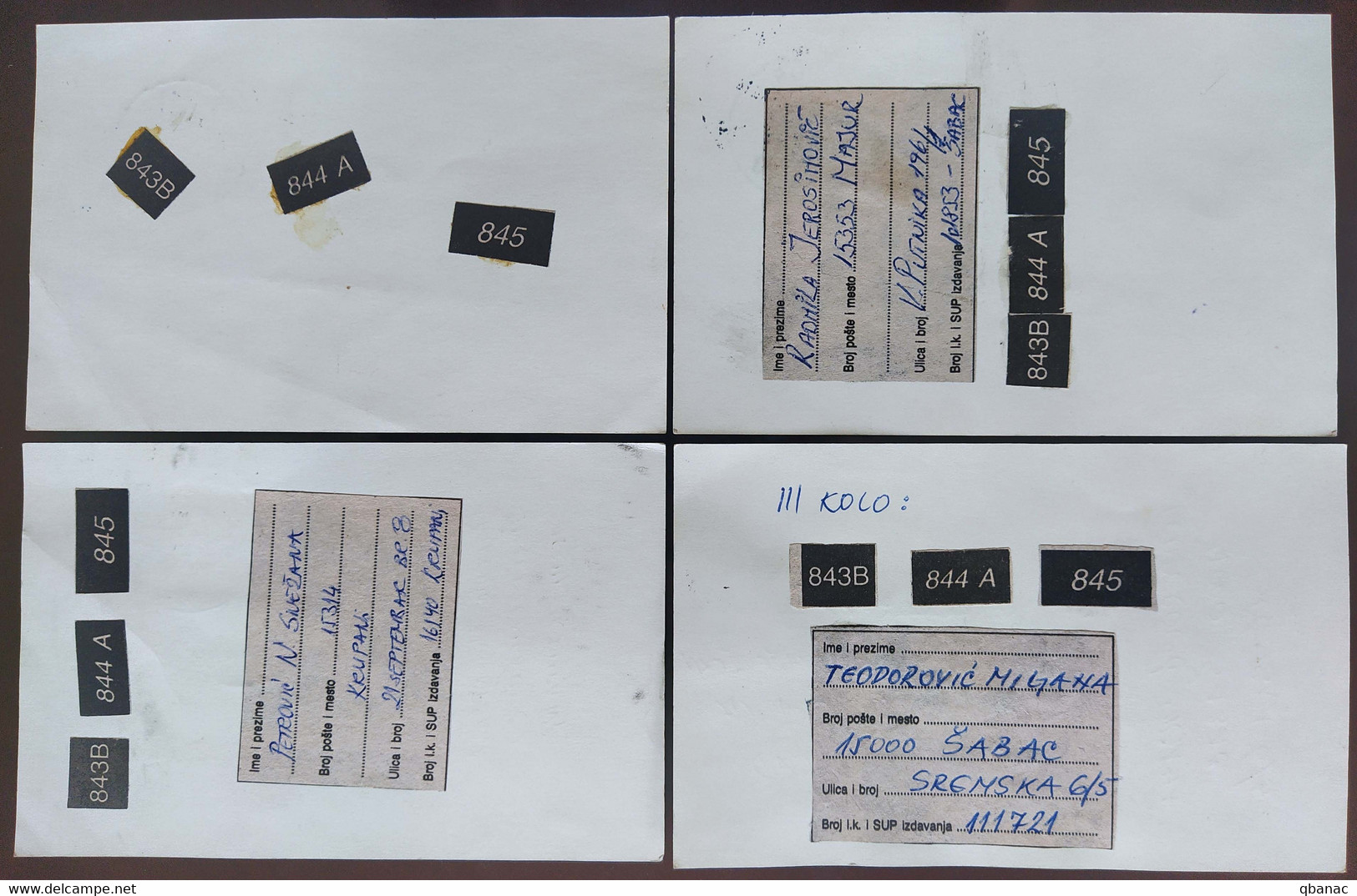 Yugoslavia 4 Travelled Postal Cards - Brieven En Documenten