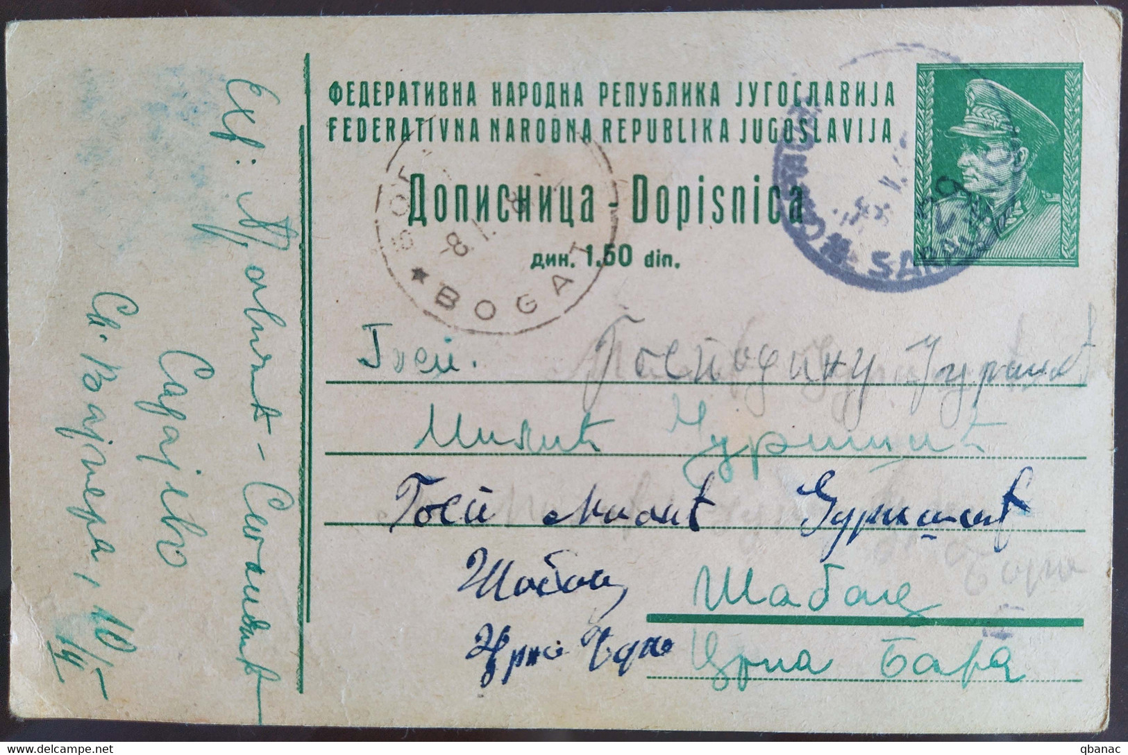 Yugoslavia Travelled Postal Card - Cartas & Documentos
