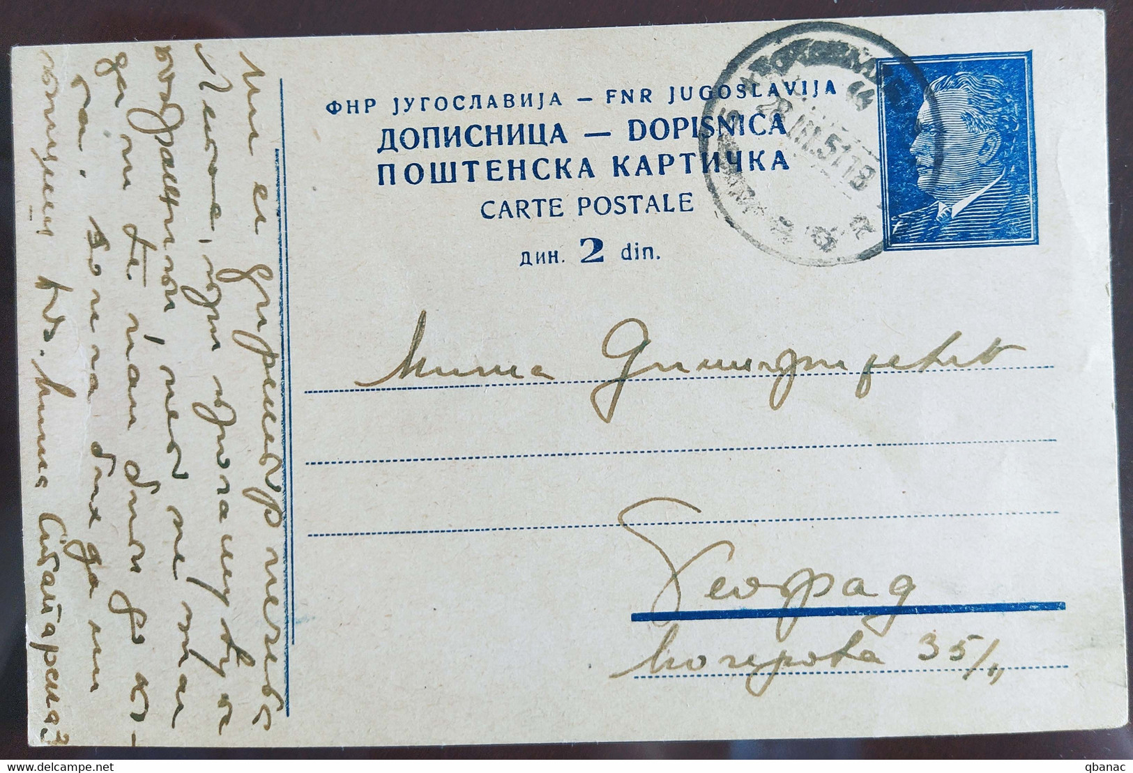 Yugoslavia Travelled Postal Card - Lettres & Documents