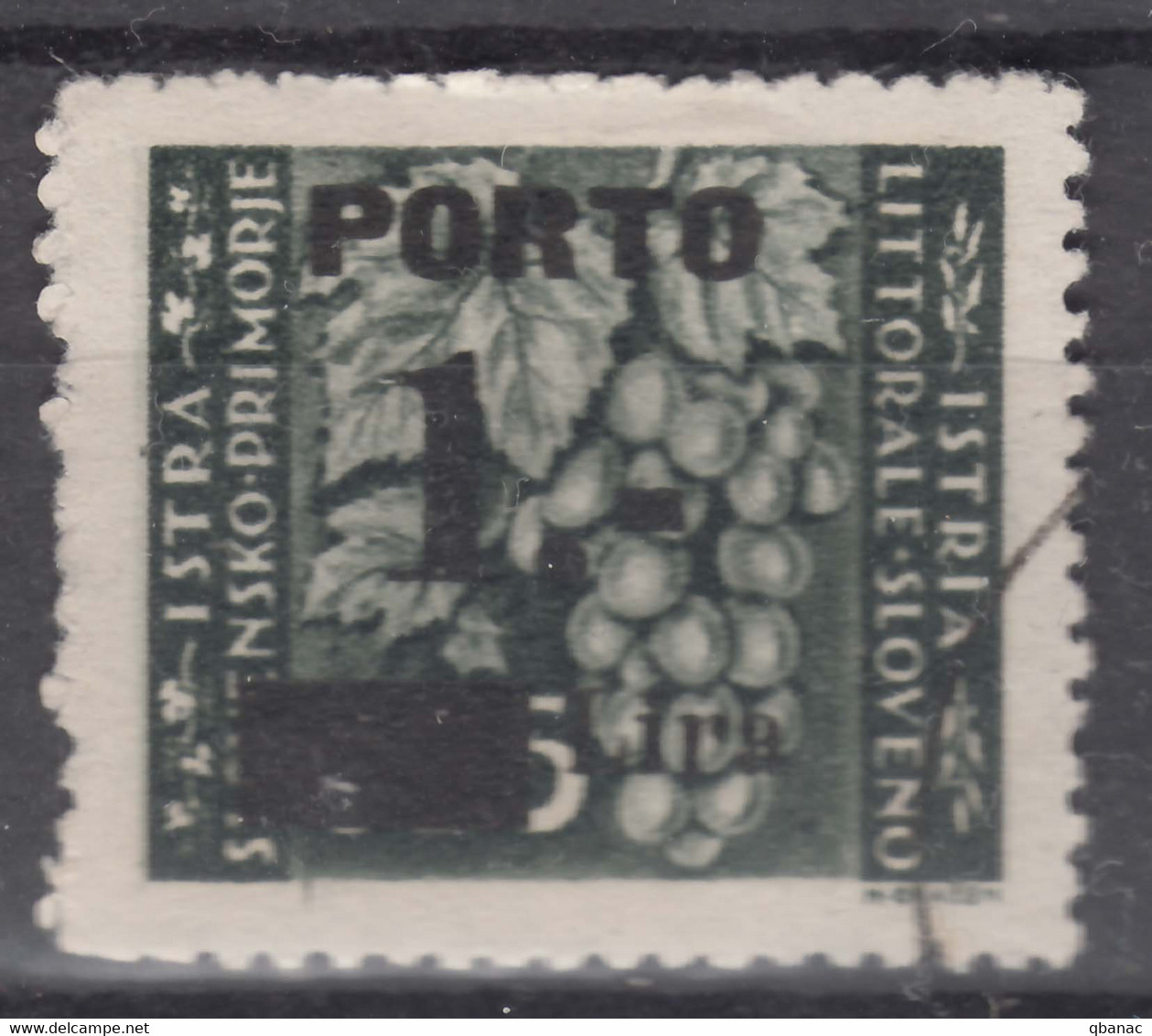 Istria Litorale Yugoslavia Occupation, Porto 1946 Sassone#14 Overprint I, Used - Joegoslavische Bez.: Istrië