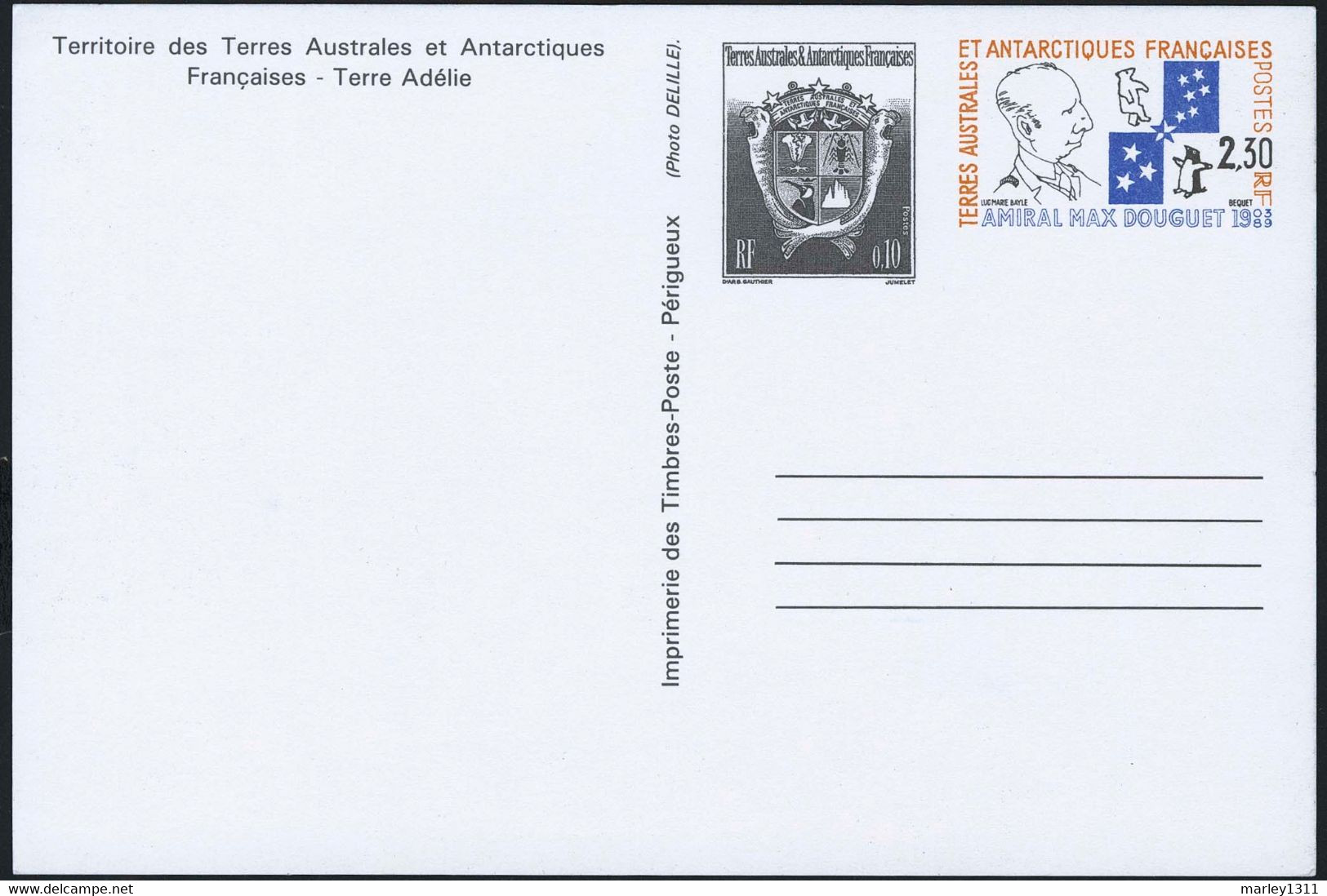 TAAF 1994 Entier Postal Non Circulé N°2 - Entiers Postaux