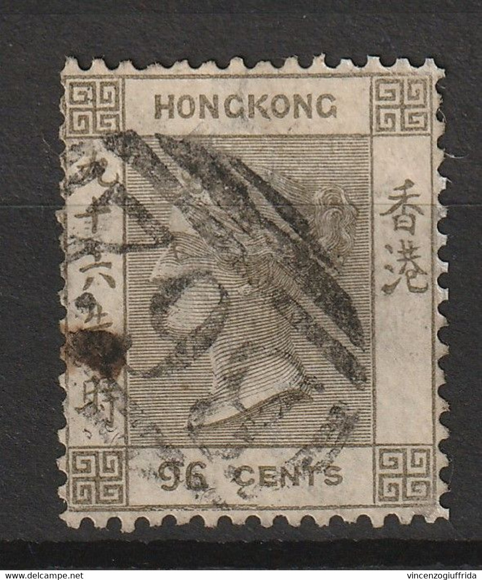 Hong Kong 1863 - 96  Cent. Grigio Oliva  -annullato- Yvert N° 20 - Nuovi