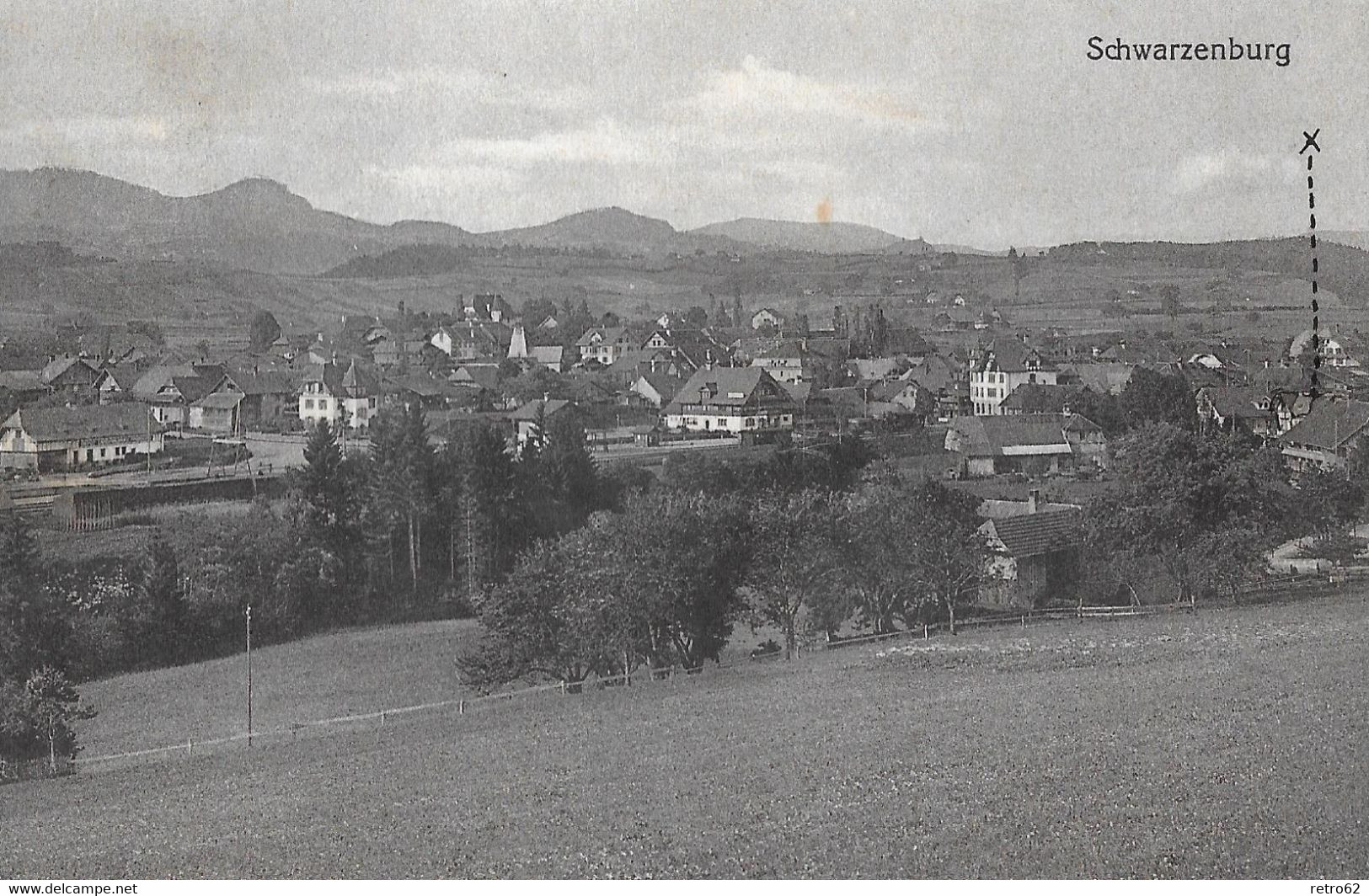 SCHWARZENBURG → Schöne Generalansicht Anno 1916 - Schwarzenburg