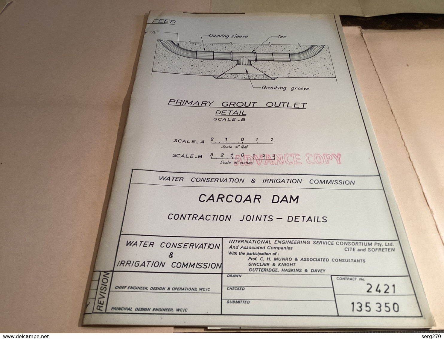 Australie Barrage De Carcoar  Dam Site 1969 Construction Du Barrage  International Engineering Service Consortium - Travaux Publics