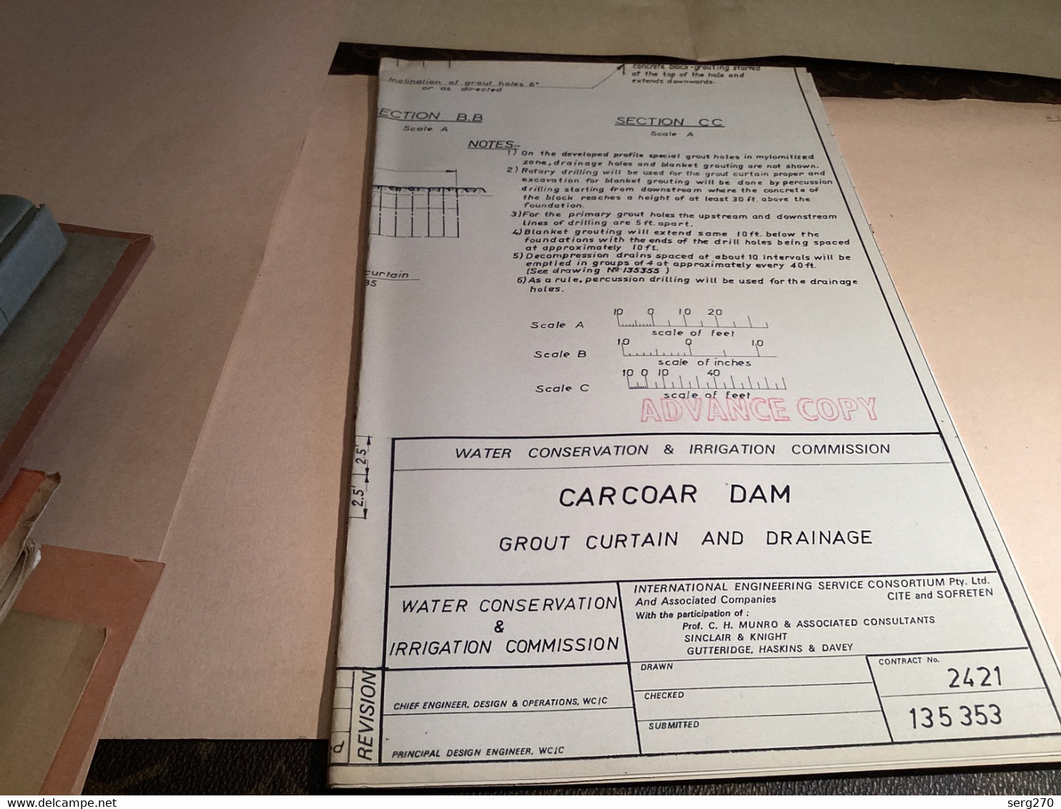 Australie Barrage De Carcoar  Dam Site 1969 Construction Du Barrage  International Engineering Service Consortium - Travaux Publics