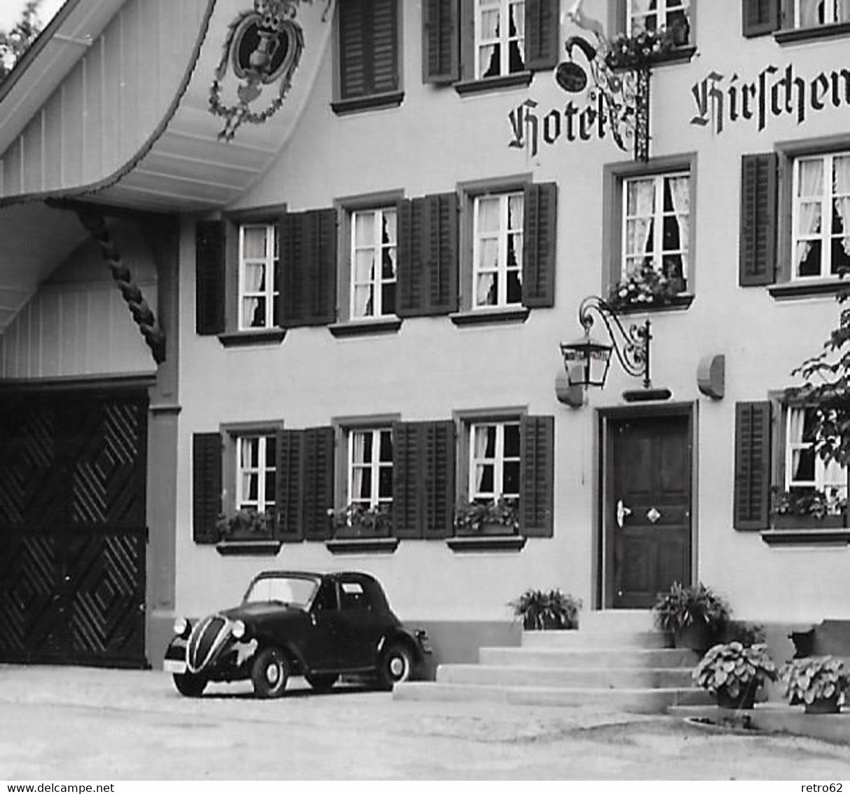 LANGNAU IM EMMENTAL → Gasthaus Hirschen Mit Oldtimer Davor, Fotokarte Anno 1943 - Langnau Im Emmental