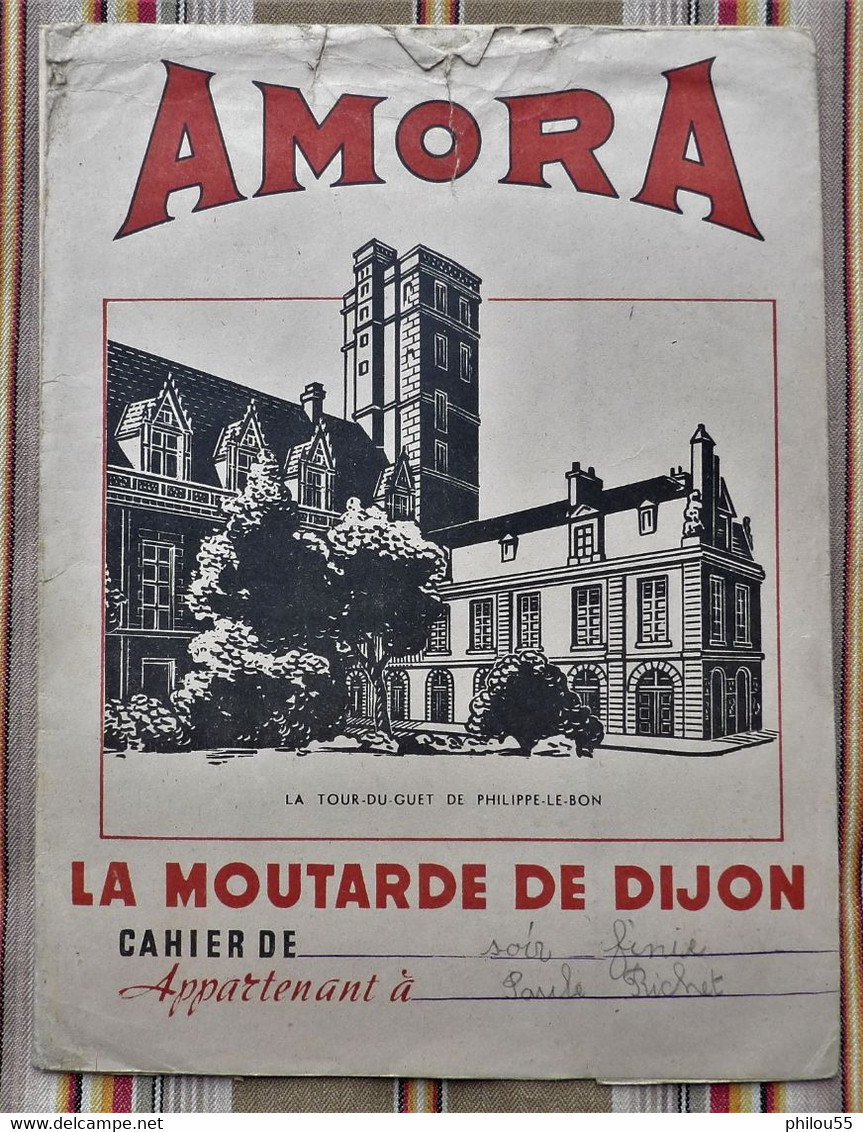 Ancien Protege Cahier D'Ecole PUBLICITAIRE 21 DIJON AMORA Philippe Le Bon - Protège-cahiers